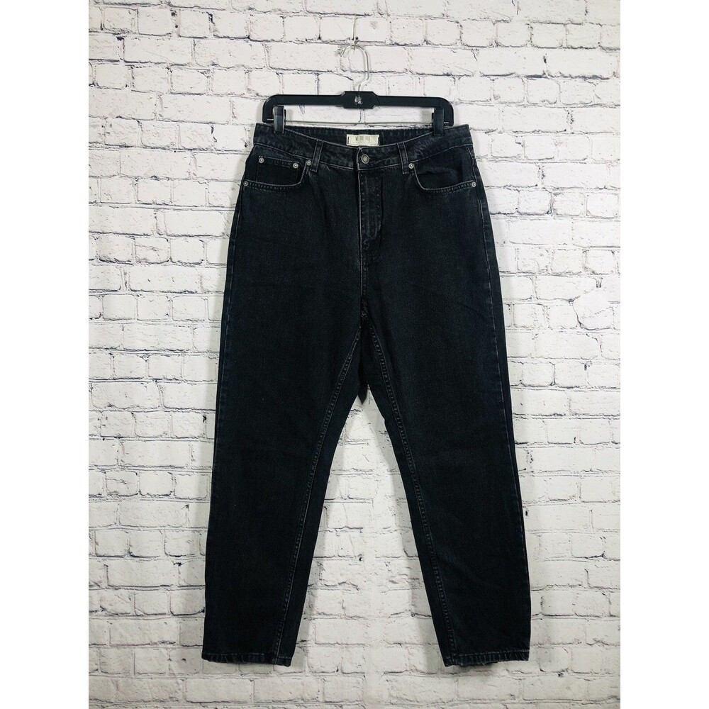 We The Free Women High Rise Straight Leg Jeans Faded Black Denim Size 32